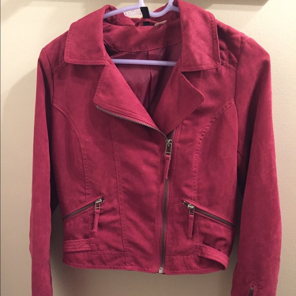 H&M cropped suede jacket