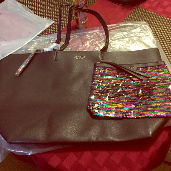 Vs black tote and sequin bag - Picture 1 of 1