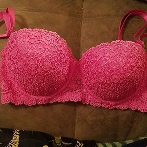 Pink balconette bra