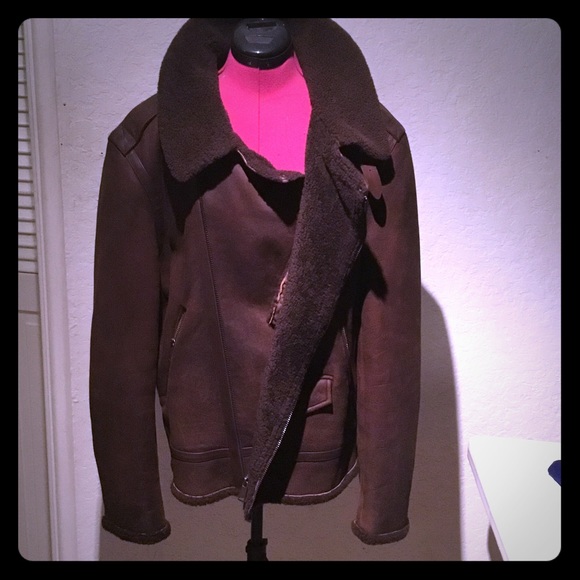 Ralph Lauren Shearling combat leather/suede jacket