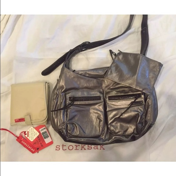 Storksak Insulated Metallic Diaper Bag