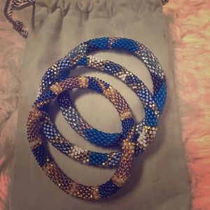 Blue and Silver Lily and Laura bracelet set