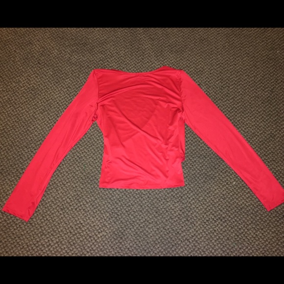 Red long sleeve crop top - Picture 2 of 2