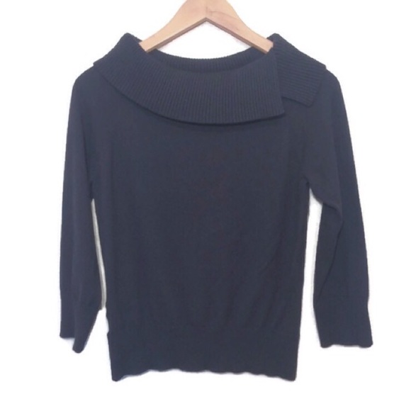 Ann Taylor Cowl Neck Black Sweater