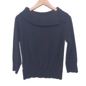 Ann Taylor Cowl Neck Black Sweater