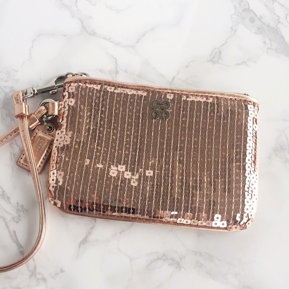 NEW Coach Sparkly Wristlet (Champagne)