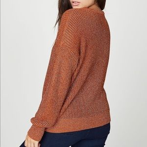Metallic Fisherman's Pullover