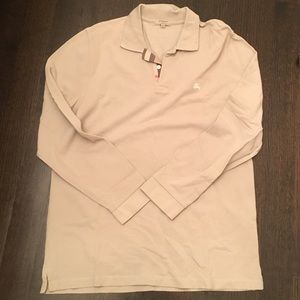Men's Burberry long sleeve polo shirt