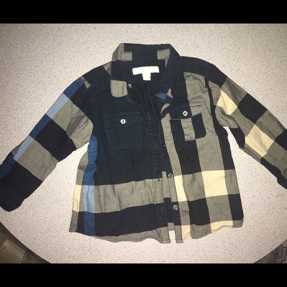 'Mini Fred' Check Print Woven Burberry Shirt