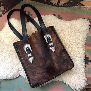 Vintage cowgirl leather tote