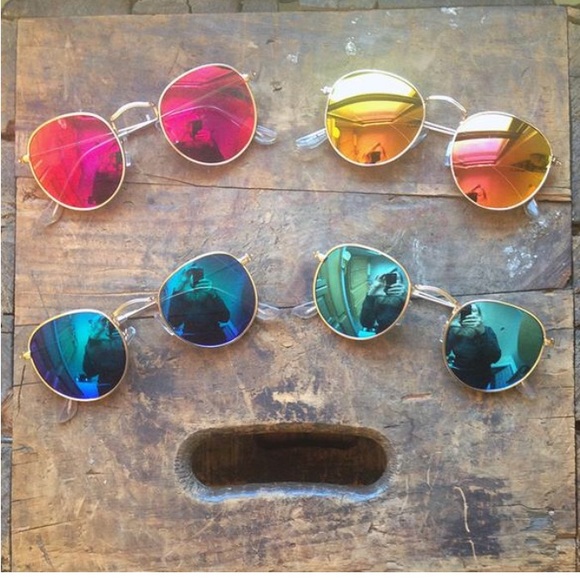 Accessories - NWT ROUND METAL REVO MIRROR SUNGLASSES