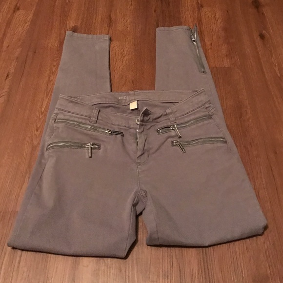 Michael Kors grey with silver zipper size 4 jeans