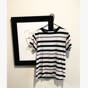 Men's Black cream and grey striped tshirt