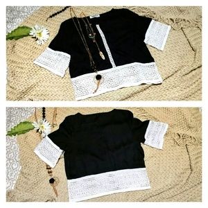 Zeagoo Tops - Boho Crochet Detail Blouse Zeagoo Tops - Boho Crochet Detail Blouse