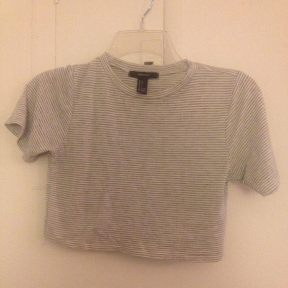 Grey Stripped crop top from Forever 21.