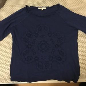 Maje blue cotton 3/4 sleeve shirt