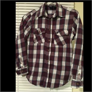 Wranglers Jeans, Burgundy Long Sleeve Button Down