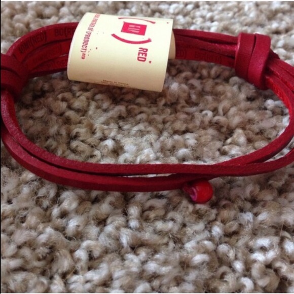 GAP Jewelry - 🔴 GAP PRODUCT RED LEATHER BEAD BRACELET NWT 🔴