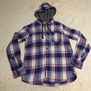 QUICKSILVER HOODED FLANNEL