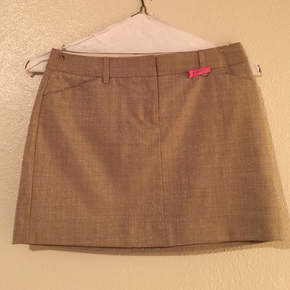 Express Design Studio Gold Sparkle Skirt - Picture 1 of 4