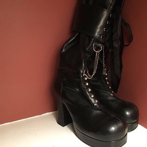 Demonia Gothika tall black size 9 boots