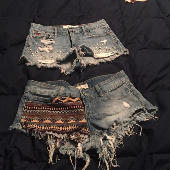 Two pairs of jean shorts
