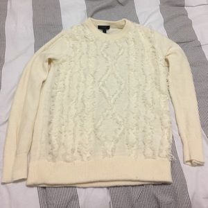 J crew offwhite cable knit sweater size M!