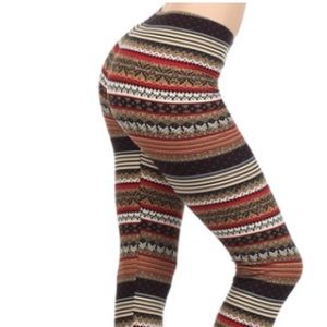 Winter Fair Isle Printed Full Legging
