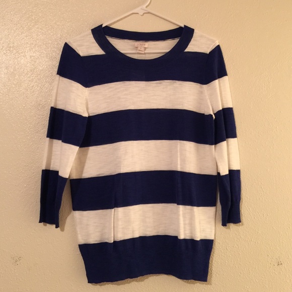 J. Crew Scoop Neck Stripped Sweater - Picture 1 of 4