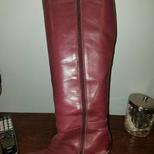 Marc Fisher burgundy leather knee high boot.