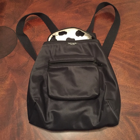 kate spade Handbags - Kate spade black satin backpack