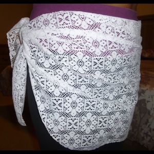 White swim coverup wrap one size