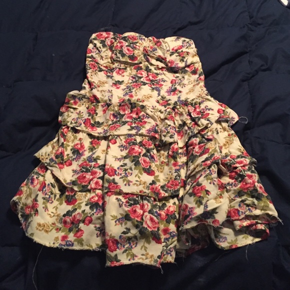 Corset detailed cute floral dress