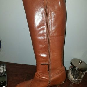 Saddle color leather Nine West boots size 10.