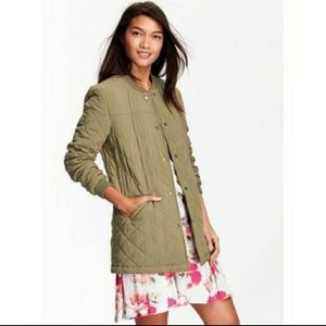 Old Navy Light Weight EUC Long Army Green Bomber