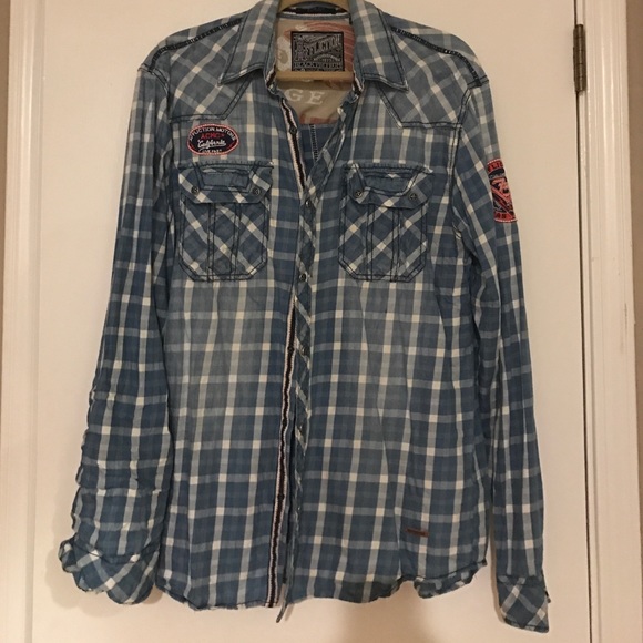 Nwo tags affliction button up shirt