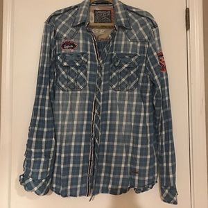 Nwo tags affliction button up shirt