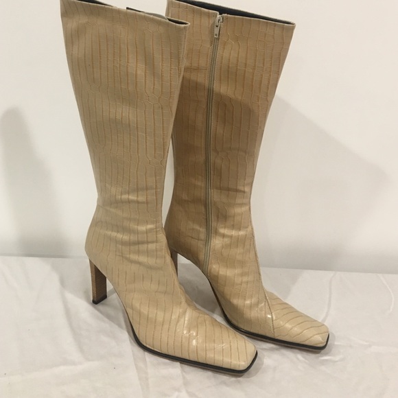 Charles David Croco Beige Boots