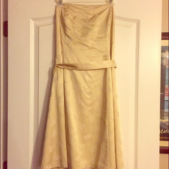 Champaign color strapless dress