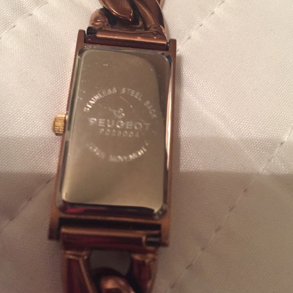 Peugeot watch-Brown metal w/stainless steel back. - Picture 3 of 4