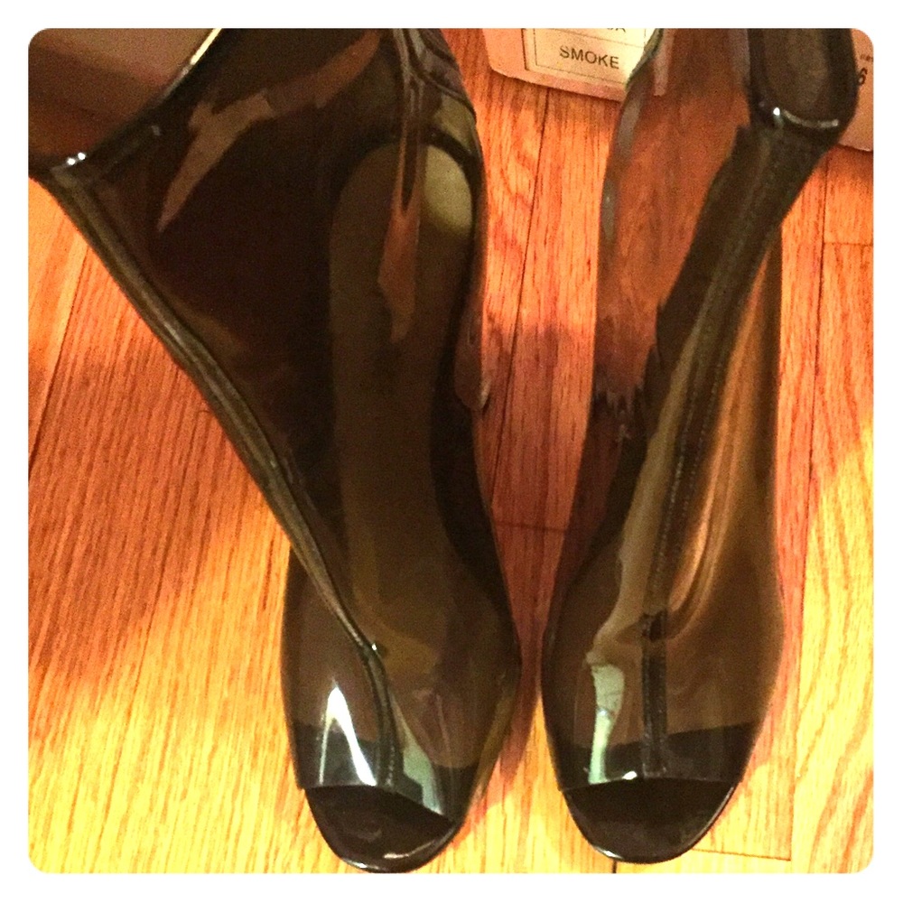 Melissa Peep Toe Perspex Heel Ankle Boots