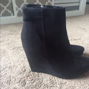 Guess black suede wedges size 7.5