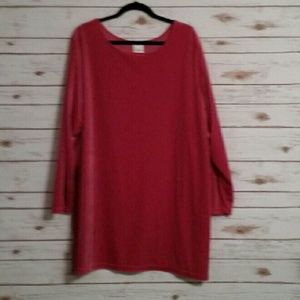 Roaman's pink velour long sleeve tunic