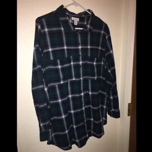 Teal and blue flannel shirt