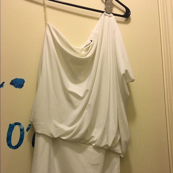 Asymmetrical white dress