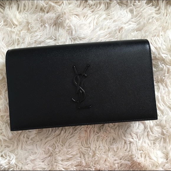 Black YSL clutch purse