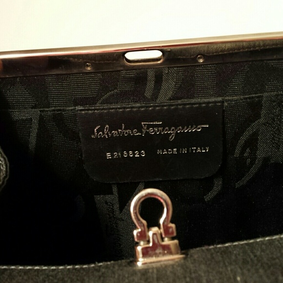 Grey cloth Salvatore Ferragamo purse