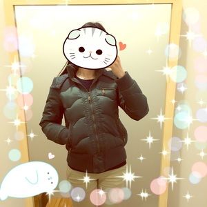 Green Down Puffer Jacket