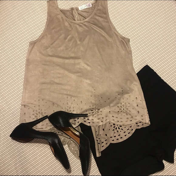 Soft as a Bunny Cut-Out/Button Up Tank - Picture 1 of 4