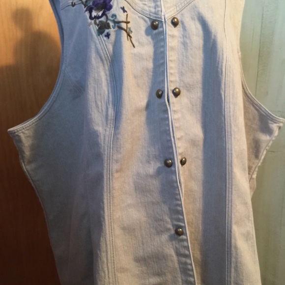 C J Banks Jackets & Blazers - Tan denim Vest